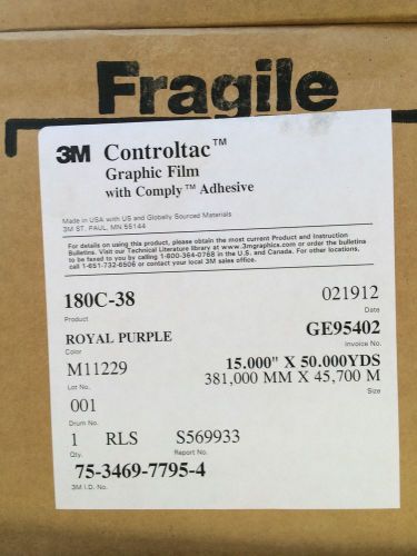 3M CONTROLTAC GRAPHIC FILM WITH COMPLY ADHESIVE - ROYAL PURPLE - ****NEW****