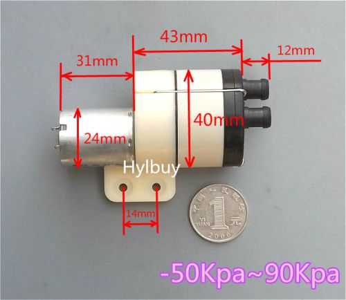 DC 12V small diaphragm pump -50~90Kpa Pressure Vacuum pump air water pump 1L/min