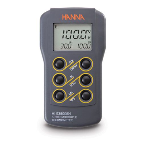 Hanna Instruments HI935005N K-type F thermocouple thermometer w/batts