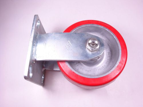 Lot of 2 5&#034; x 2&#034; Rigid Caster Red Plastic Wheel Used