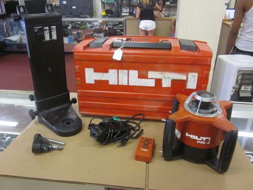 Hilti PRI 2 Rotating Laser Kit w/ Remote #PRA-2, bracket #PRA-71, And Case!