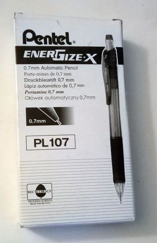 1 dz. Pentel EnerGize-X Mechanical Pencil 0.7mm Black Barrel (PL107A) 55-7