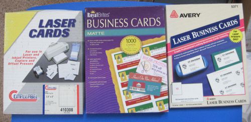 Lot of 3 Boxes of Laser Business Cards, about 177 sheets.
