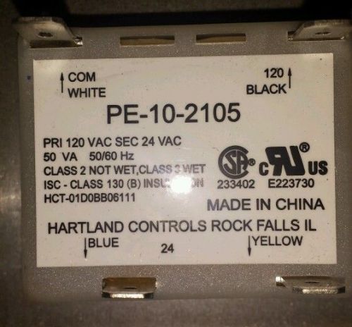 Enviro-TecTransformer PE-10-2105  120v/24v 50Va by  Hartland Controls