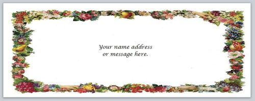 30 Personalized Return Address Labels Vintage Flowers Buy 3 get 1 free (bo592)