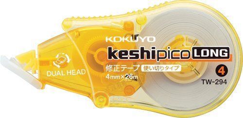 Kokuyo Co Ltd - 26m / Length Width 4mm yellow disposable/correction tape