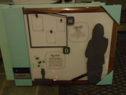 Infuse Magnetic Dry Erase board w/ Mahogany frame and marker 18&#034;X24&#034;