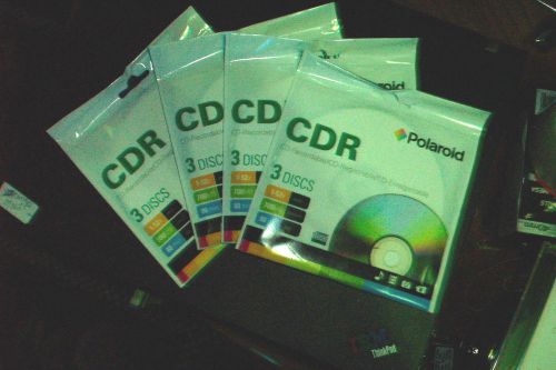 Lot Of 4 Packs of 3 = 12  Blank CD-R80 700mb (52X) Polaroid  in Slip Sleeves