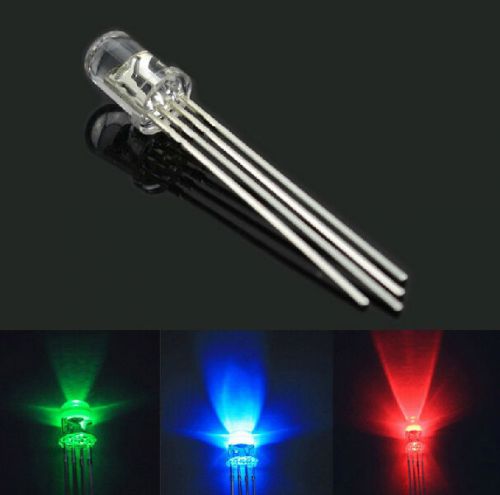 50x Red Blue Green LED Lights Ultra-Bright 4-Pin Diffused Red/Green/Blue 5mm HPP