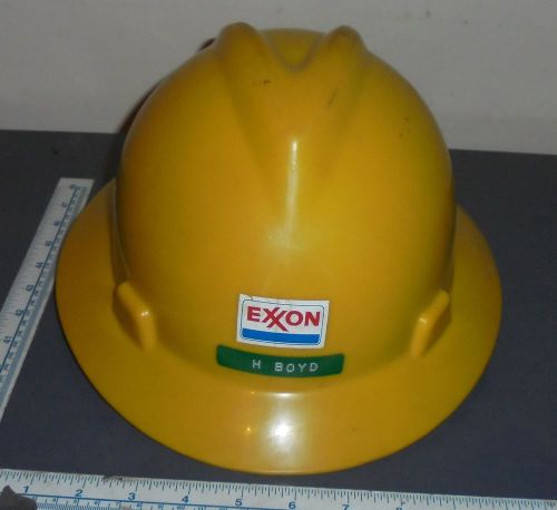 Vintage V-GARD Safety Hard Hat Cap w/Liner Headband OIL RIG EXXON STICKER