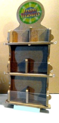 DOUBLE SIDED WOOD 12 Bin &amp; 8 HOOK COUNTERTOP DISPLAY Rotary spinner