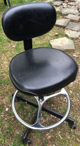 ADJUSTABLE SWIVAL STOOL - CHAIR INDUSTRIAL MACHINE AGE by CRAMER CHROME &amp; BLACK