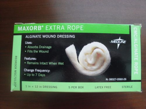 MAXORB EXTRA ROPE Alginate Wound Dressing 1X12&#034; (box of 5) #MSC7012EP