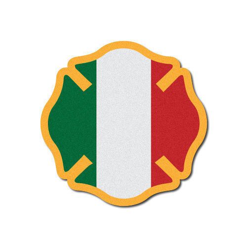 3M Reflective Fire Helmet Decal - Italy Flag Maltese