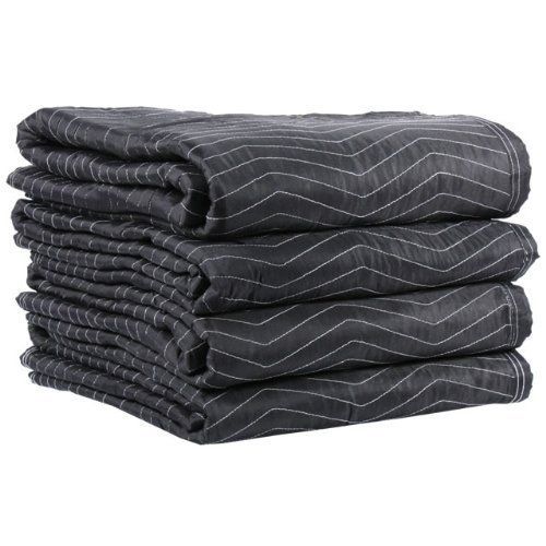 US Cargo Control Moving Blanket (4-pack) 72&#034; X 80&#034; Supreme Mover Black / White