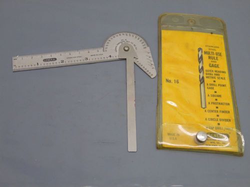 GAUGE MULTI-USE RULE AND GAGE GENERAL TOOL # 16 MEASURE ANGLES CENTER FINDER +