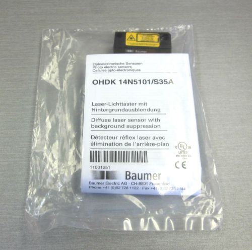 Baumer ohdk 14n5101/s35a diffuse laser sensor with bgs for sale
