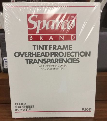 Sparco 95011 8.5&#034;x11&#034; Overhead Transparencies, box of 100, Clear Sheets - Laser