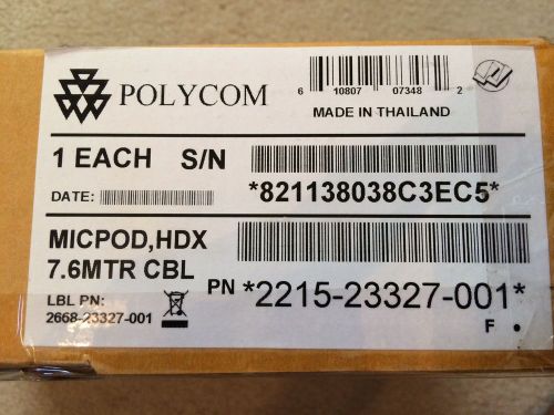 Polycom HDX Microphone Array Mic Pod w/Cable 2215-23327-001 New