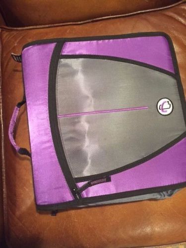 CaseIt Case-It zipper 3 inch 3-ring binder, accordion folder Purple