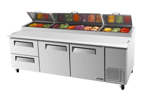 Turbo air 93&#034; pizza prep table 12 pans 2 cooler drawers tpr-93sd-d2 for sale
