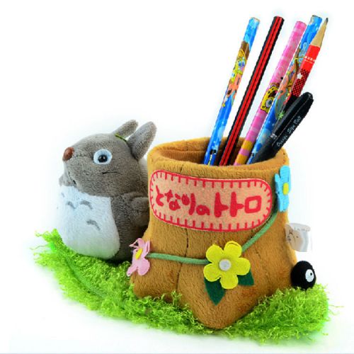 Cute Cartoon Gray Totoro Plush Pencil Pen Container  Stationery