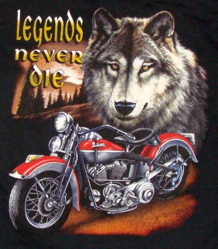 Legends Never Die  Motorcycle Biker HEAT PRESS TRANSFER -ONE DOZEN!