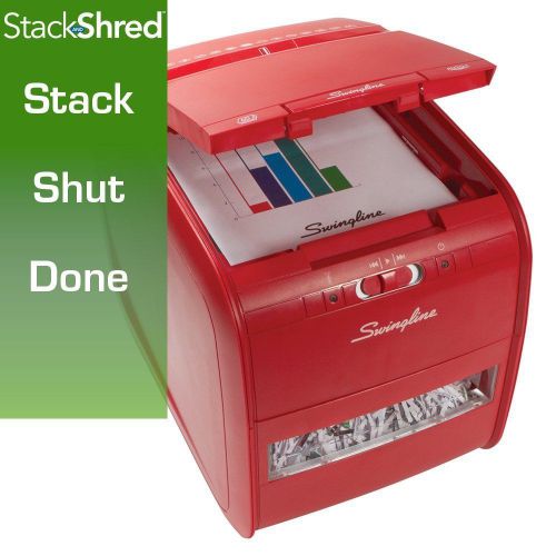 BRIGHT RED 60 Sheet Shred Stack Shred Cross-Cut Paper Shredder 60 SWINGLINE