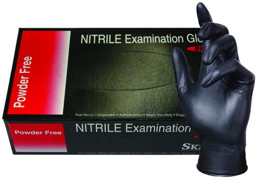 Skintx blk50010-m-bx nitrile medical grade examination gloves 5 mil - 5.5 mil... for sale