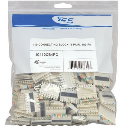 ICC IC110CB4PC Connecting Blocks For 110 Type Termination 4 Pair Package Of 100