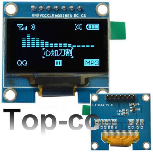 2xpcs 1.3&#034; Blue SPI Serial 128X64 OLED LCD Display Screen Module For Arduino UNO