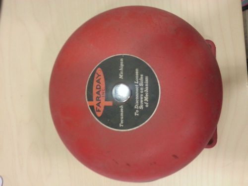 Faraday 6&#034; Audible Signal Bell - Red (Cat. No. 3410) No Box - AS IS