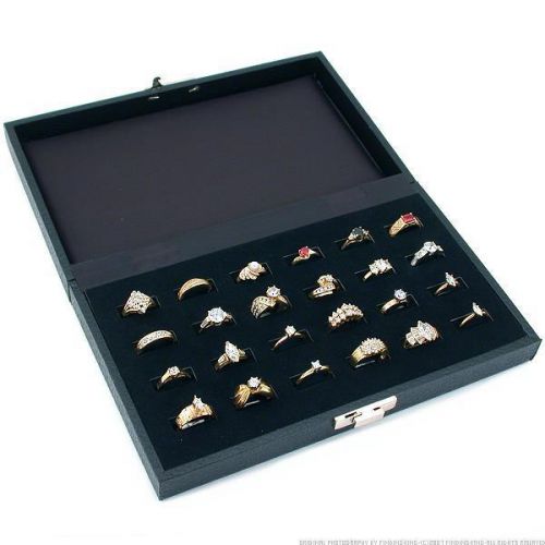 New 24 wide slot black ring display &amp; storage box for sale