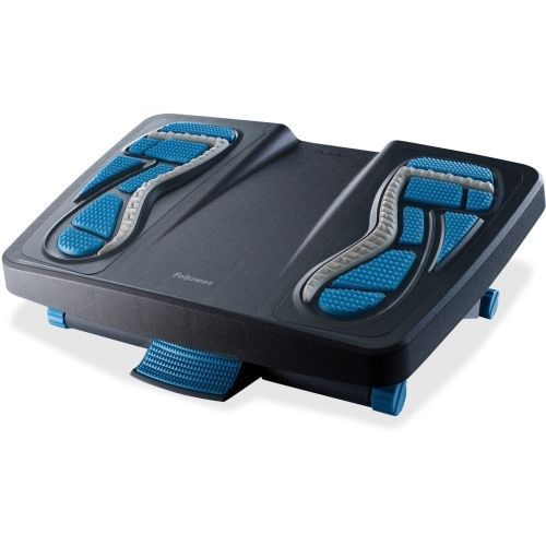 Fellowes Energizer Foot Support, 17 7/8w X 13 1/4d X 6 1/2h, Charcoal/blue/gray