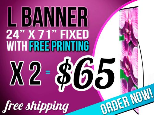 Display L Banner Stand Trade Show Exhibition Sign FREE SHIPPING + PRINTING