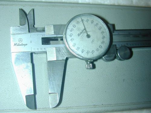 Vintage Mitutoyo Dial Calipers .001&#034; case 505-637-50 machinist tool
