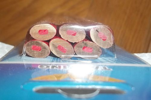 6 CARPENTER&#039;S PENCILS RED &amp; BLUE NEW STRONG