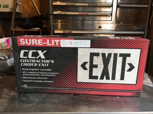 Lot Of 3 SURE LITES CONTRACTOR&#039;S CHOICE POLYCARBONATE ~ AC ONLY ~ RED EXIT SIGN