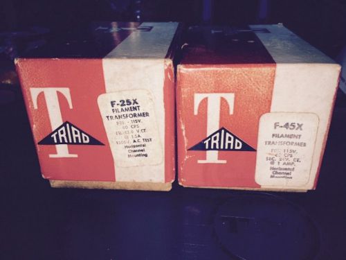 Two Triad Filament Transformers. F-25X and F-45X. New Old Stock