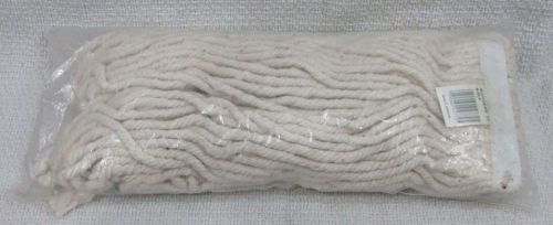 Unused vintage 16&#034; long 4 ply white cotton 24 wet rag mop new mophead free s/h for sale