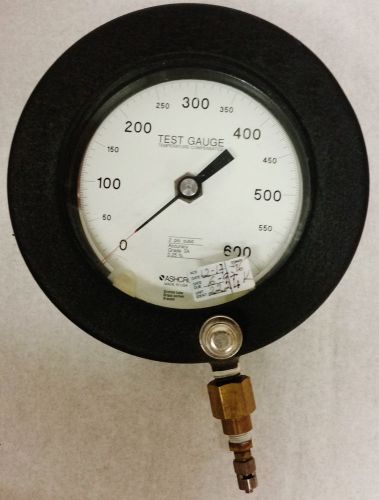 Ashcroft q-4901 0-600 psi 6&#034; test gauge bronze tube brass socket 1/4&#034; npt for sale