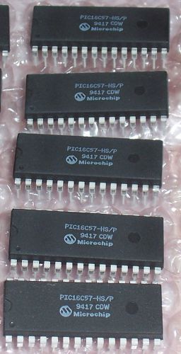 LOT OF 5 MICROCHIP PIC16C57— HS/P 8-BIT MICROCONTROLLER 28 PIN DIP