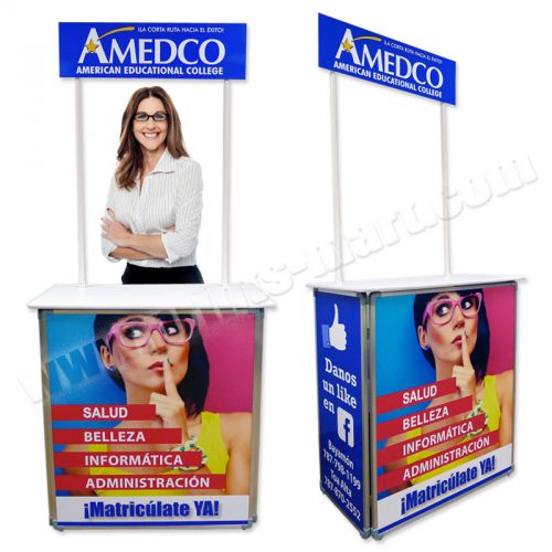 Budget promotional counter trade show pop up display banner stand free printing for sale