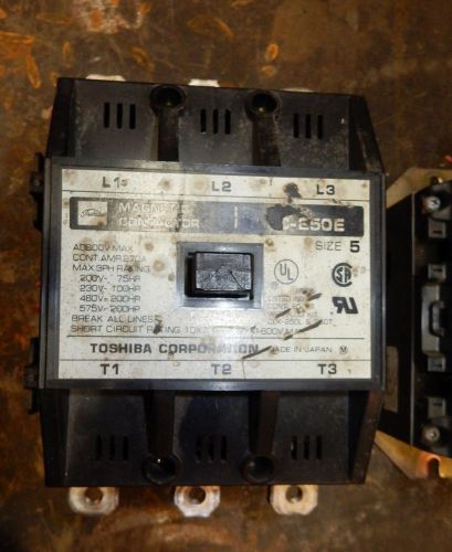 Toshiba C-250E Size 5 Magnetic Contactor 270 Amp 120V Coil 600 Vac 200 HP Sz5