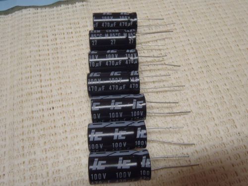 470uf  100v Illinois Capacitor CKRM Aluminum Electrolytic Capacitors lot of 5