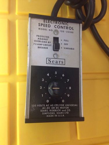 VINTAGE Sears ROEBUCK Variable ELECTRONIC Speed Control # 120-25100 MADE IN USA