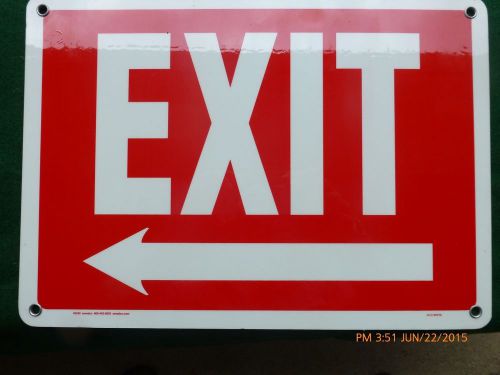 Exit signs glow in the dark luminous 14&#034; x 10&#034; heavy duty aluminum emedco left for sale