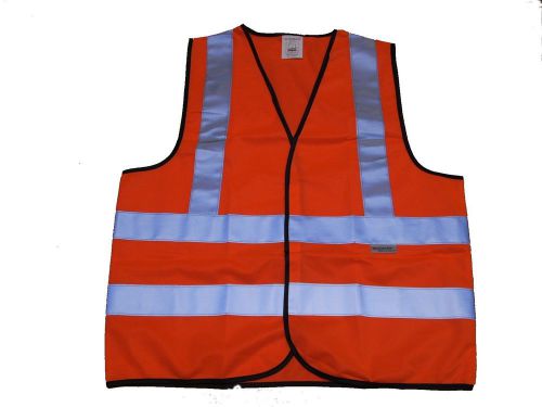 Orange Reflective Safety Vest, Non-Mesh Fabric with 3M Silver strips, M-size