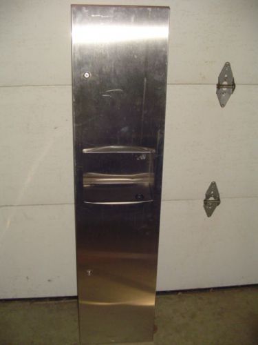 Stainless Steel Wall Recessed Paper Towel &amp; Trash Bin  Unit with Locks &amp; Key