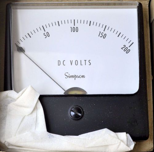 Simpson Panel Meter Model 1327 DC Voltmeter 0-200 Volts 3-1/2&#034;